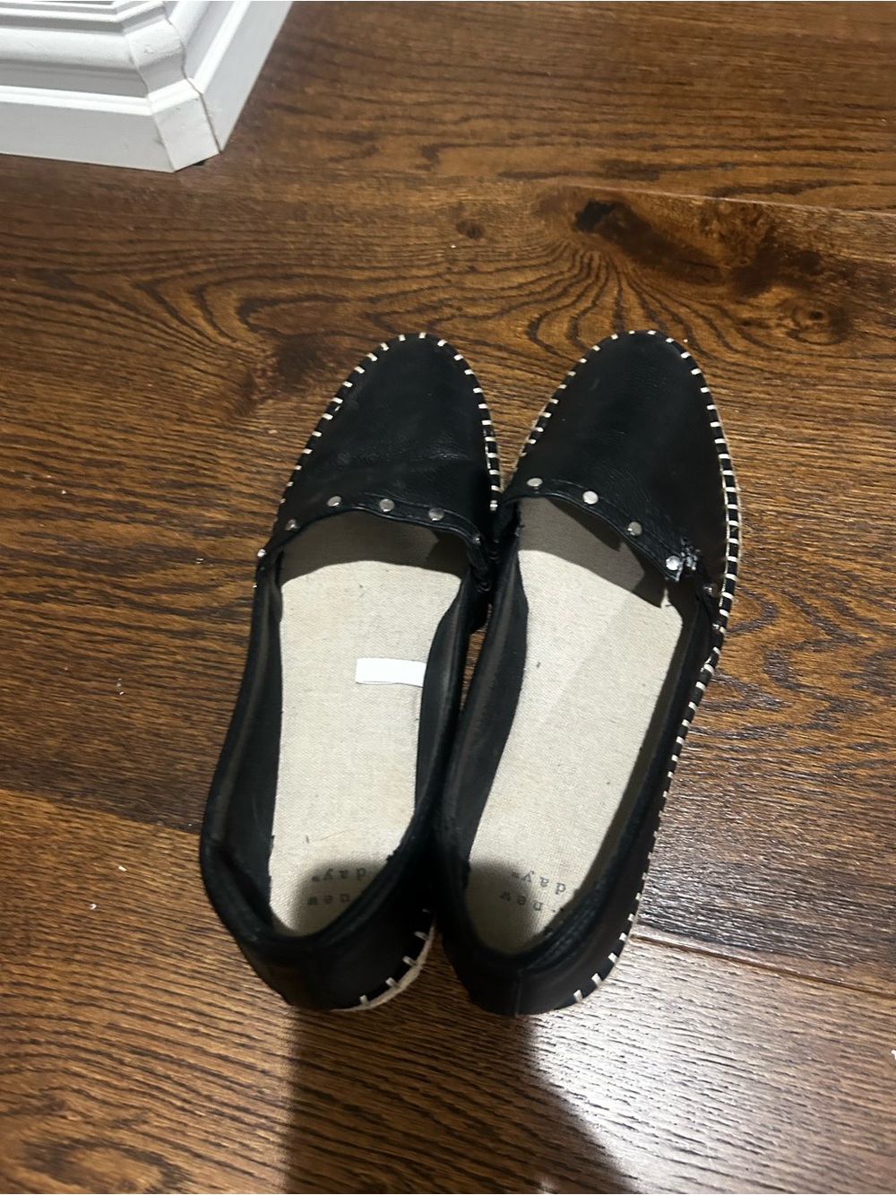 Black Stud-Trim Slip-On Flats - Women